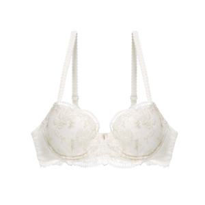 [바바라(언더웨어)]튤자수 크림 웨딩 홑겹 브라 ABR4436