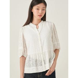 [빈폴레이디스] 5부 소매 볼륨 블라우스 화이트 (BF5765C551)