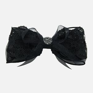 제이로렌 블랙 레이스 쉬폰 젤리 자동핀 H01443