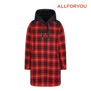 [올포유] 23FW 여성 데님 후드 본딩 체크 셔츠 ALBLM9141-500