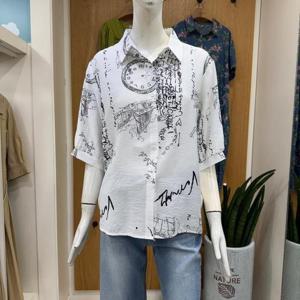 클리지 DP01 프리 프린팅 셔츠 블라우스 CP5WBL98