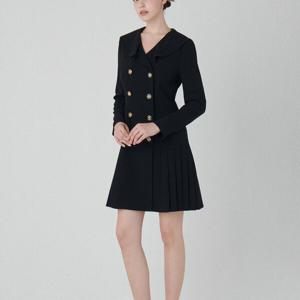 [샤틴]프릴브이넥 더블버튼 플리츠원피스S233M604A_JK