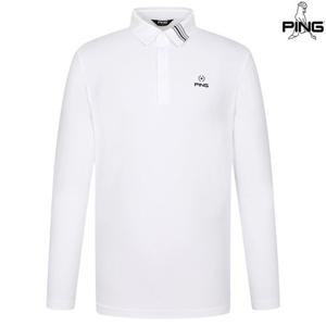 [핑골프][양말증정]남성 카라 라인 포인트 긴팔 티셔츠 111E3TO001_WH