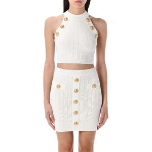 발망 6-버튼 니트 홀터넥 탑 25PEF1AB390KB07 0FA