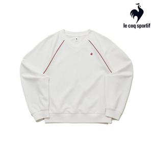 [르꼬끄] 여성 에센셜 브이넥 루즈 맨투맨 QQ322LFS91_IVY