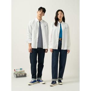 [빈폴멘] 남녀공용 플레인 솔리드 셔츠 - 화이트 (BC5864C151)