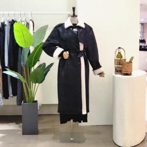 [포커스]  FW3K7CT03596_벨티드 카라넥 무스탕 롱코트