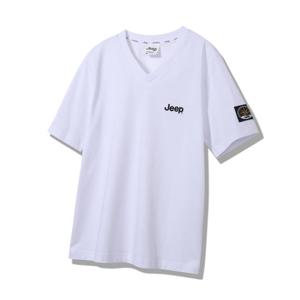[지프]JP2TSU401 선기획 브이넥 반팔 2024년 화이트 티셔츠_SC