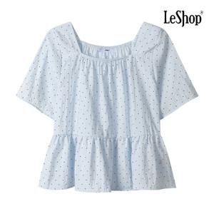 [르샵]스퀘어넥 도트 패턴 러플 블라우스 BP8BL003A