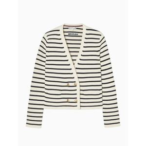 타미힐피거 여성 스트라이프 브이넥 가디건 BB T22E7KCD050WT1 04R