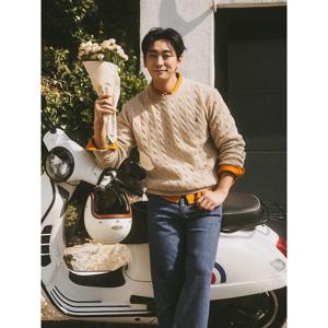 [빈폴멘] [Essential] 남녀공용 케이블 라운드 니트  아이보리 (BC5951E050)