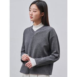 [빈폴레이디스]V넥 볼륨 저지 탑 애쉬 (BF4941C014)