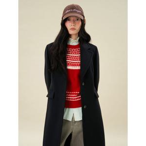 [빈폴레이디스]울 혼방 슬림핏 롱 코트 블랙 (BF4X30C205)