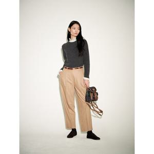 [빈폴레이디스]울 혼방 턱 배기 팬츠 카멜 (BF4X21C02B)