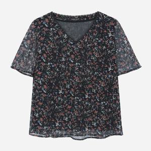 [써스데이아일랜드][여성]잔꽃 패턴 핀턱 V넥 블라우스(T256MBL171W)