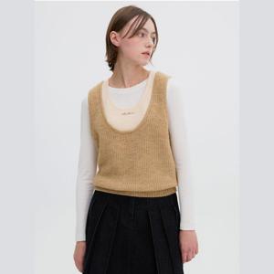 [올리브데올리브]레이어드 슬리브리스 니트 OK4AV8530