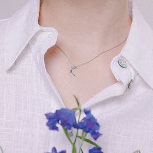 제이로렌 터키 큐빅 크레센트 실버 목걸이 N01211