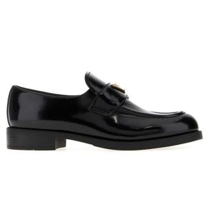 25 FW 프라다 카프 러버 블랙 트라이앵글 로고 플라크 로퍼 1D329NFDD25005