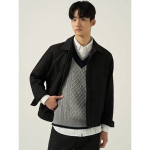 [빈폴멘] 트윌 밴딩 트러커 재킷 - 블랙 (BC5939C335)