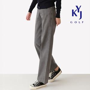 봄가을 옆트임 와이드 데님 팬츠 뒷밴딩 여성 청바지 DPFLJN37