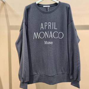 라티움 HC34 국내생산 뒷 중앙 밑단트임  맨투맨 오버핏가을 티셔츠 T2533Ts11