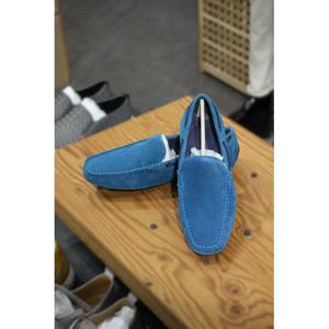 [빠니깔레]MARIO소가죽스웨이드 보트로퍼타입 블루드라이빙슈즈 m-ifo06bl