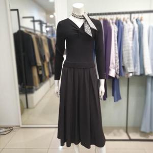 아니베에프 세이브존01 원단스커트 매치 니트원피스 A48KOP500