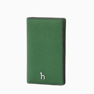[헤지스ACC] 그린 단색 소가죽 카드지갑 HIHO5F136E2