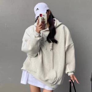 샵앤) 여성 빅사이즈 데일리 무지 맨투맨 후드 티셔츠 21DS-WSH-4903-백멜란지