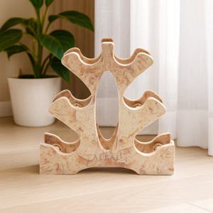 아리프 3단 아령 거치대 우드마블형 덤벨거치 덤벨정리 아령보관 헬스 홈짐 홈트 인테리어 보관함