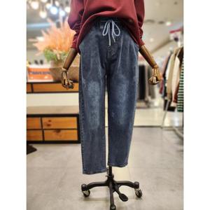 스테파니 세이브존01 스트링 배기 밴딩 청바지 A25DM5701