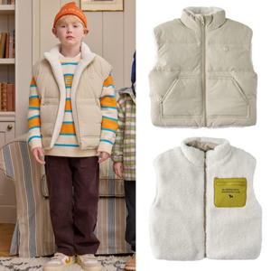 [블루독8-키즈] 베이지 스톰B.덕다운리버베스트 오리털 퍼점퍼 양면조끼 뽀글이 두돌선물 초등 25C1513001