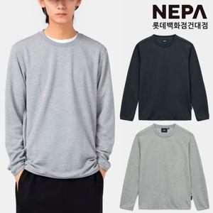 네파 [택가 99,000원] 남성 간절기 가을 등산 캠핑 카라 멜란지 긴팔 맨투맨 라운드 티셔츠 7K55366
