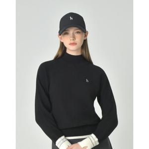 헤지스 골프 여성 25FW 블랙 여성 더블 모크넥 캐시미어 니트 HWSW5D711BK