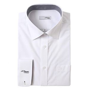 [듀퐁셔츠] 25 F W (SE5FM12LS902SWH) 화이트 기본무지 카라배색 스판 긴소매 일반핏 셔츠