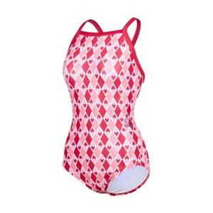 [레노마수영복]여성 아가일 하트 싱글 스트랩 원피스 수영복LF2E032_PK