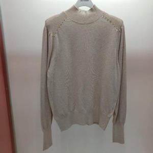 Latium HC06 부드럽고 신축성 좋은 비즈배색 깔끔한 무지 하이넥 반목폴라 니트티 T2541sw06B