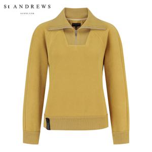 [세인트앤드류스] 여성 라글란 절개 니트 카라 오버핏 기모 긴팔티셔츠 821E4TO003_MS