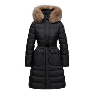 25FW 몽클레어 클로에쎄 패치로고 후드퍼 벨티드 롱 패딩 블랙 1C00013 53A5E 99M