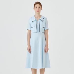 [케네스 레이디]린넨 카라 테이프 트위드 원피스 (EWOPOF05)