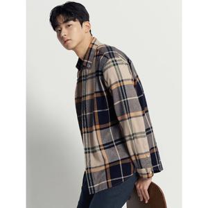 [빈폴멘] 울코튼 빅체크 셔츠  베이지 (BC5X64C38A)