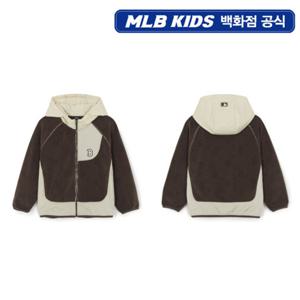 [MLB키즈PG] 아웃도어 모노그램 플리스 후드 집업 (7AFDM0156-43BRS)