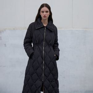 [에고이스트]물결퀼팅 와이드카라 롱구스다운 ER4TD905