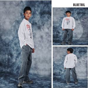 [블루테일]AZH3PT01BU 블루 벌룬배기핏 데님 팬츠