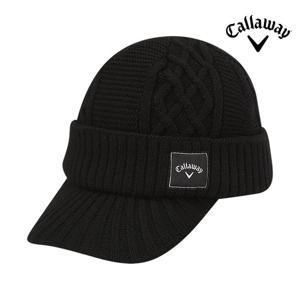 캘러웨이 2025 브림 니트 비니 방한 겨울 골프모자 블랙