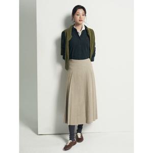 [빈폴레이디스] 플리츠 롱 스커트  베이지 (BF5927C32A)