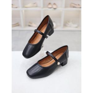 [블리아르]가죽 진주장식 메리제인 펌프스 힐 4cm BLMD100537