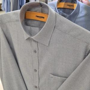 [레노마셔츠]일반핏/긴소매/투톤 지도리 체크 셔츠 RPFSG1431 BU