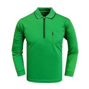 지퍼 긴팔티셔츠(초록) 쿨론티 카라티 기능성 운동복