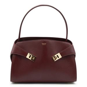 25 FW 페라가모 허그 버건디 골드톤 버클 지퍼드 스몰 숄더백 788916